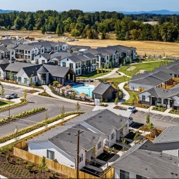 aerial of area showing wide streets