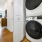 laundry closet with stacked washer/dryer
